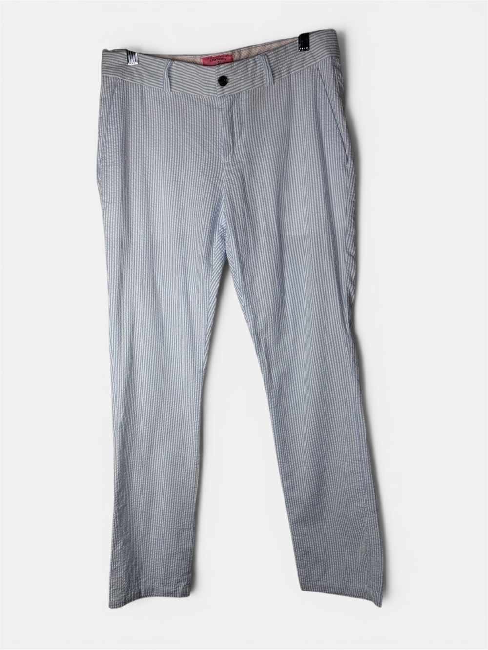 Castaway Blue and White Striped Straight Leg Pants